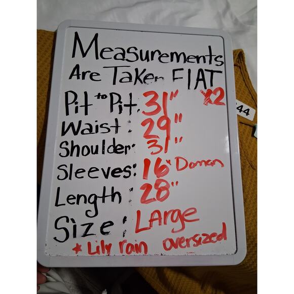 Lily Rain Waffle Knit Women's size Large Oversized V-Neck Grungecore Hi-Low Top - Picture 10 of 10